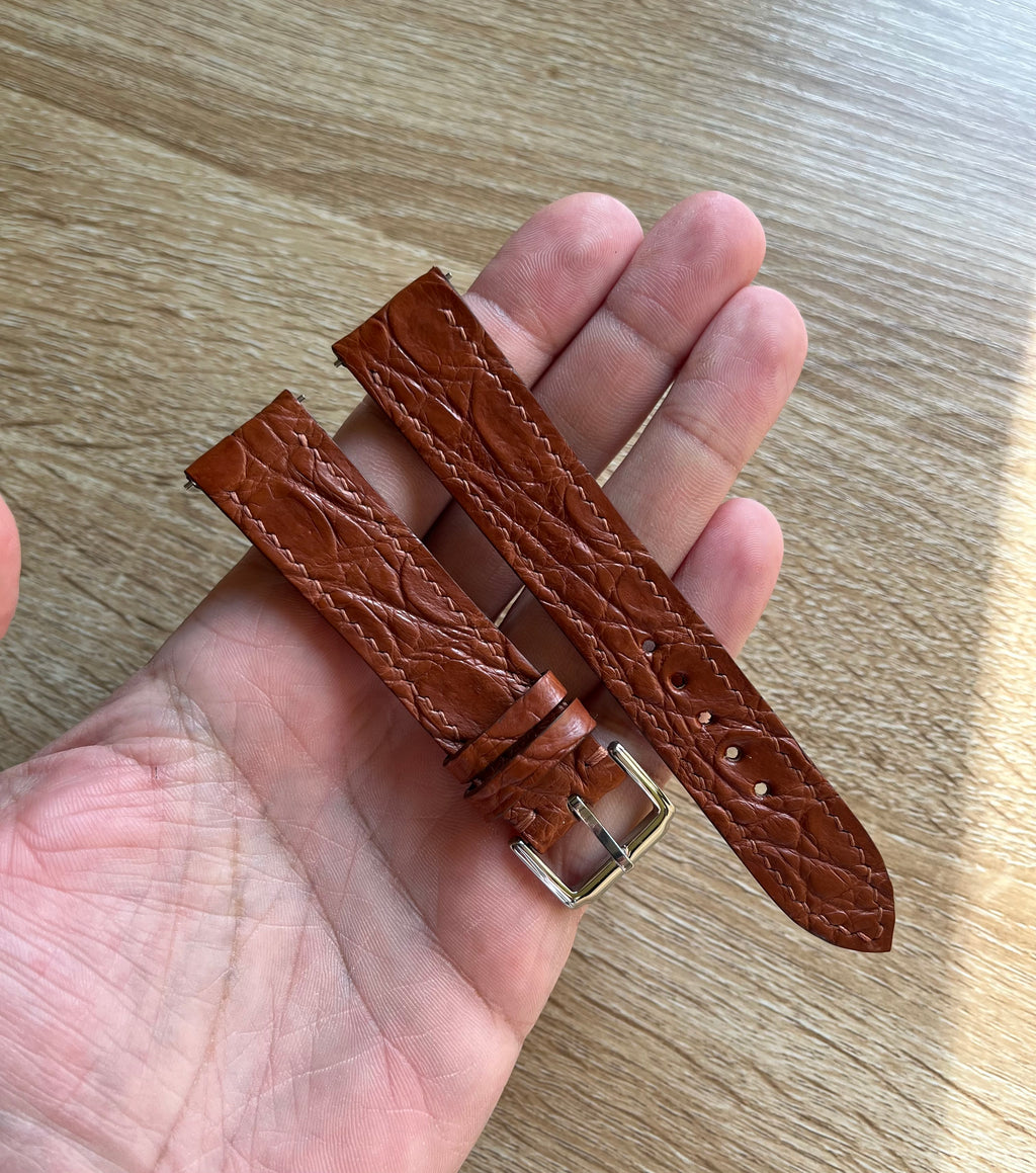 Handmade Crocodile Leather Watch Strap
