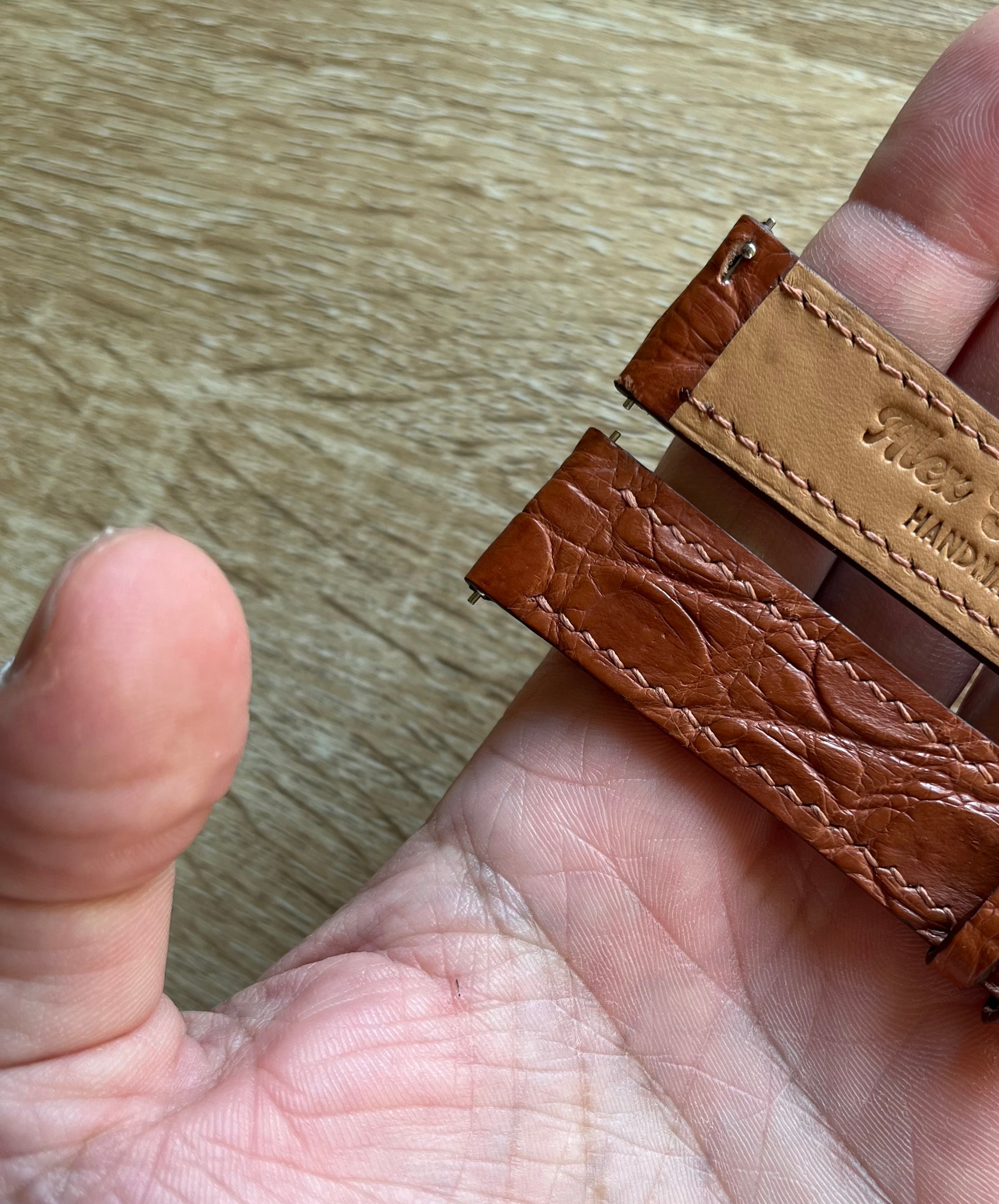 Handmade Crocodile Leather Watch Strap