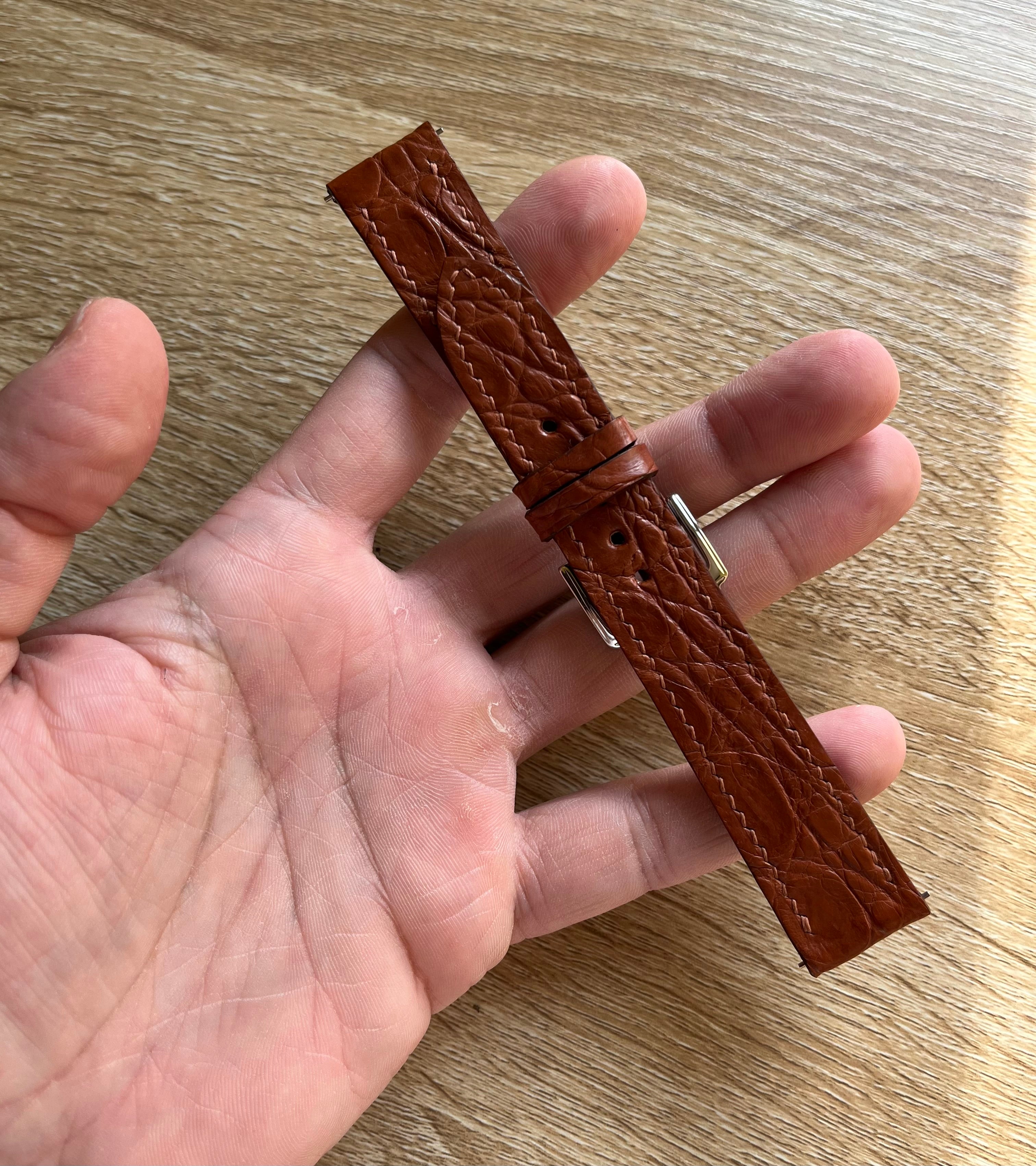 Handmade Crocodile Leather Watch Strap