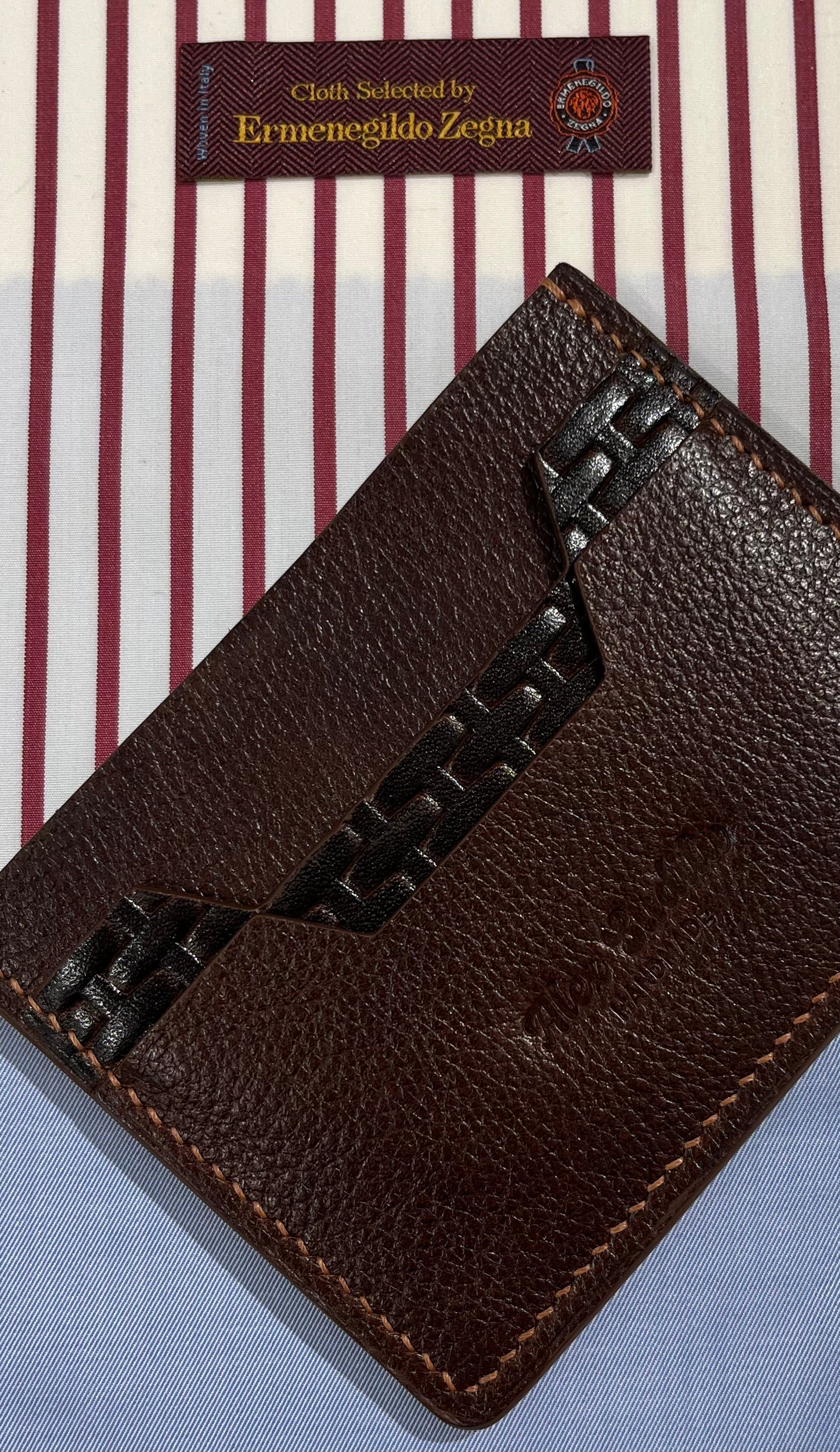 Handmade full-grain Togo leather cardholder