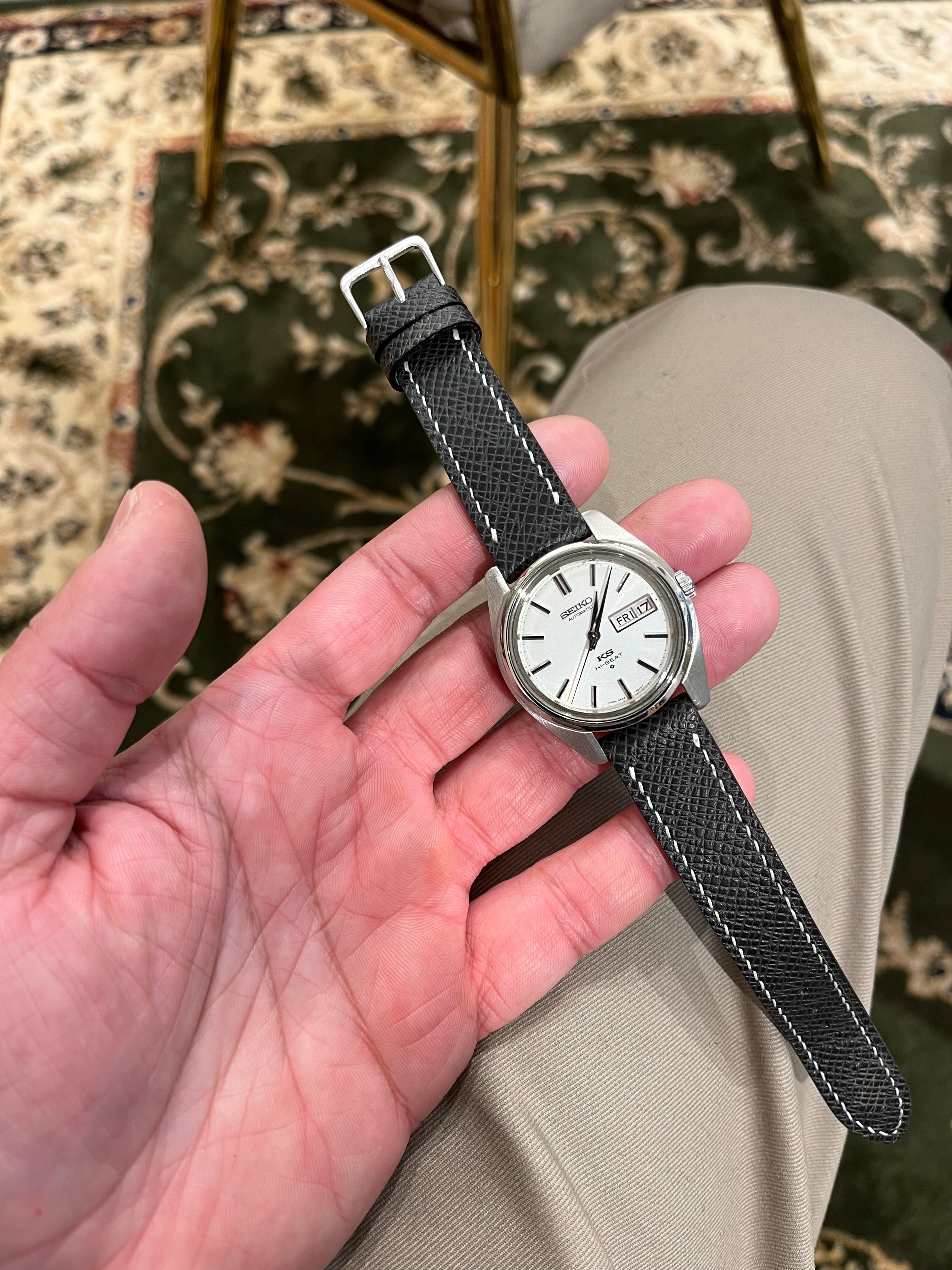 Handmade Grey Anthracite Taiga Leather Watch Strap