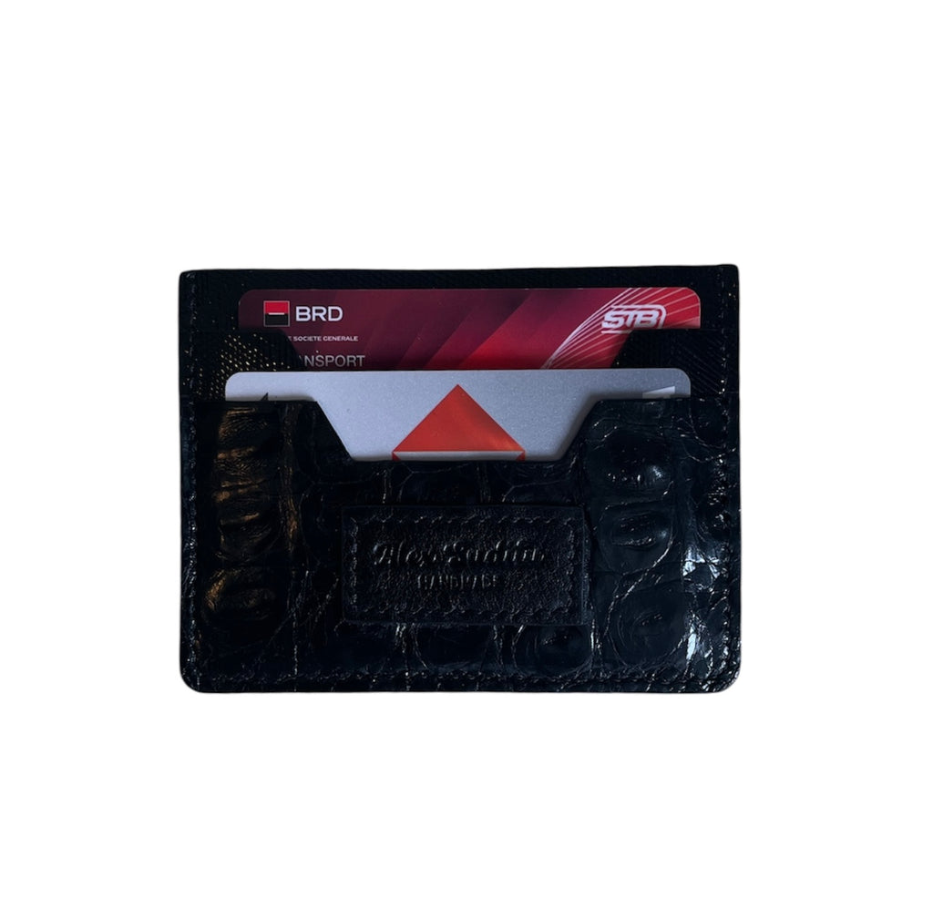 Handmade Crocodile & Kangaroo Leather Cardholder – Luxury Minimalist