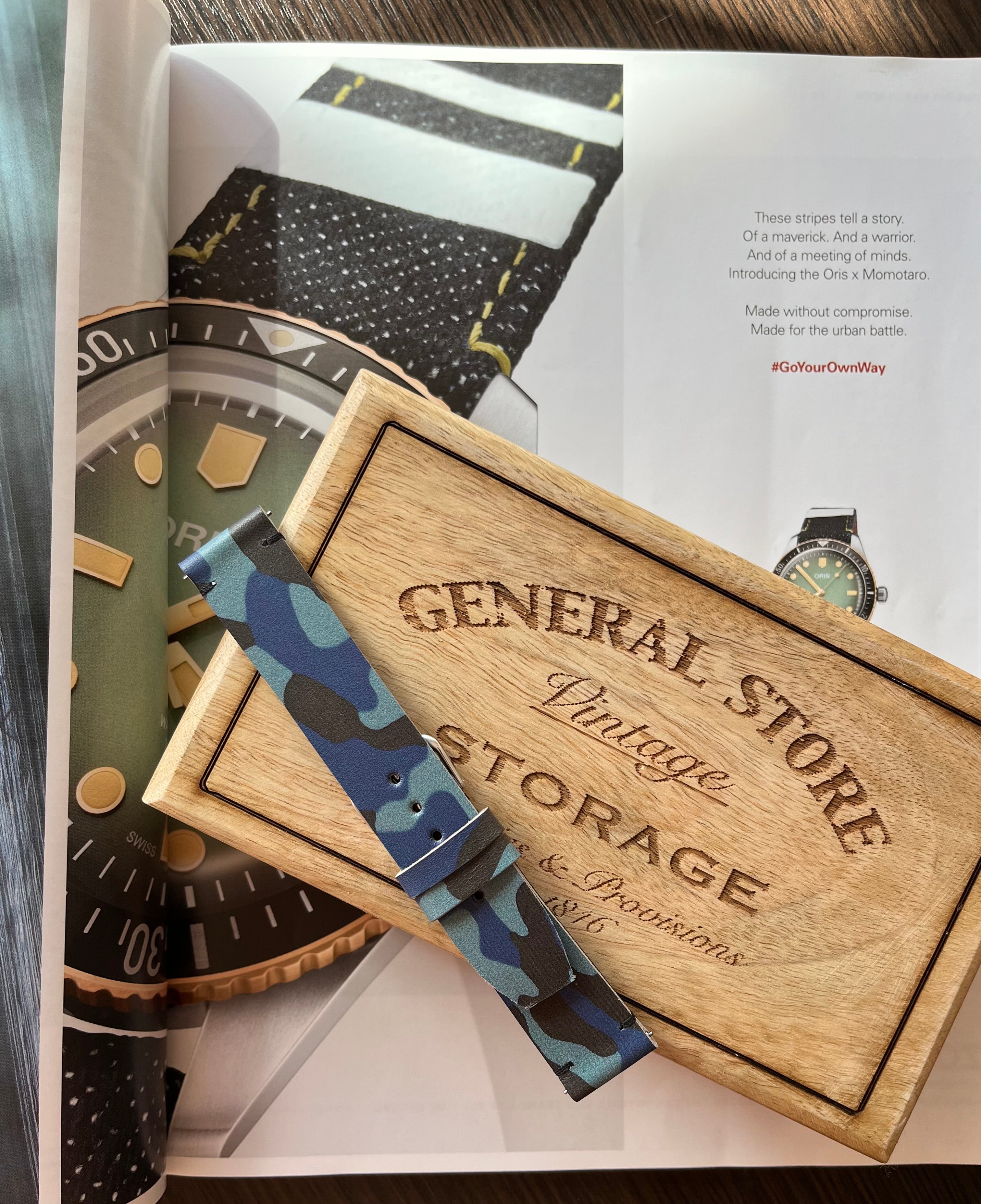 Handmade Camouflage Italian Leather Watch Strap