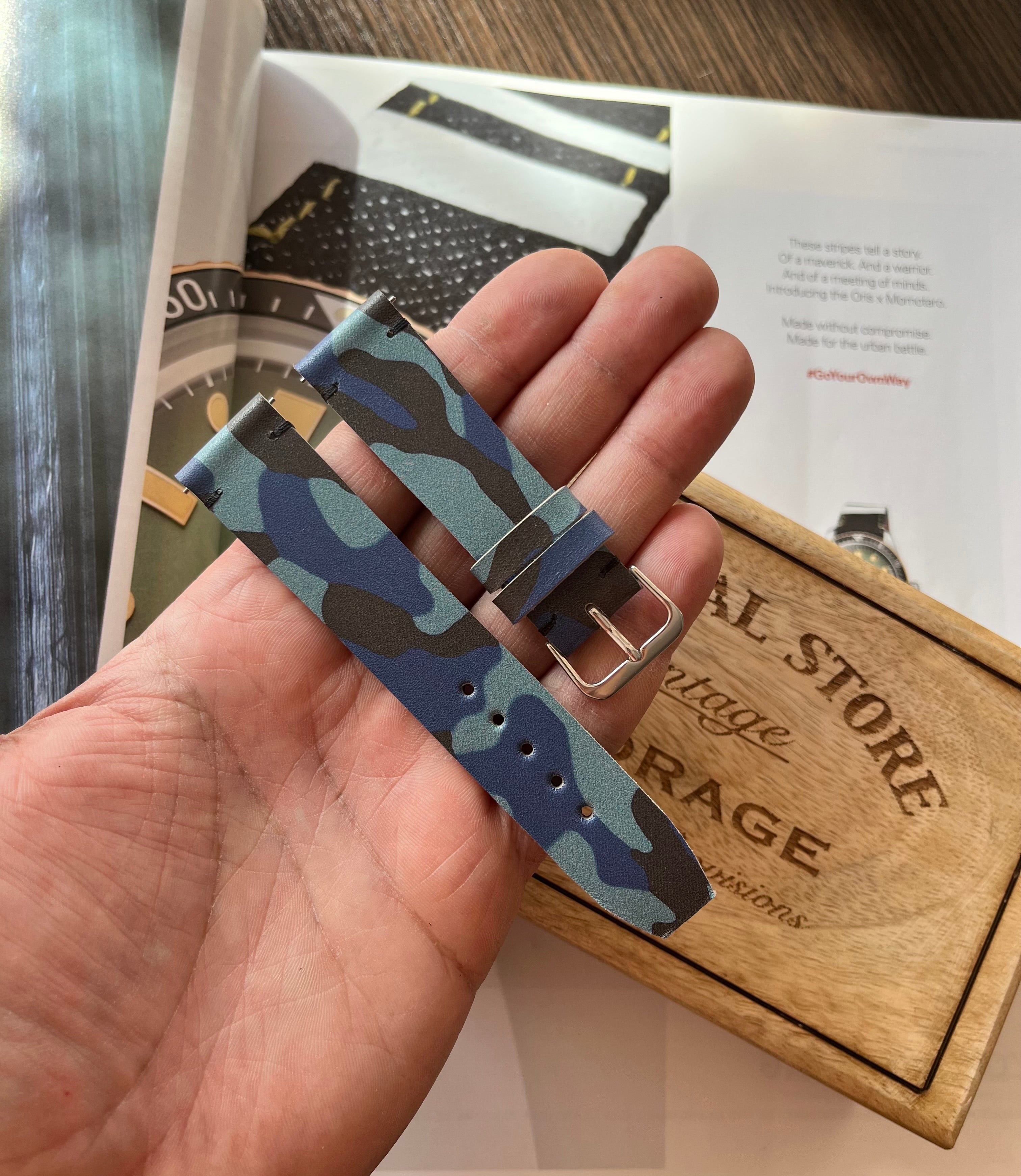 Handmade Camouflage Italian Leather Watch Strap
