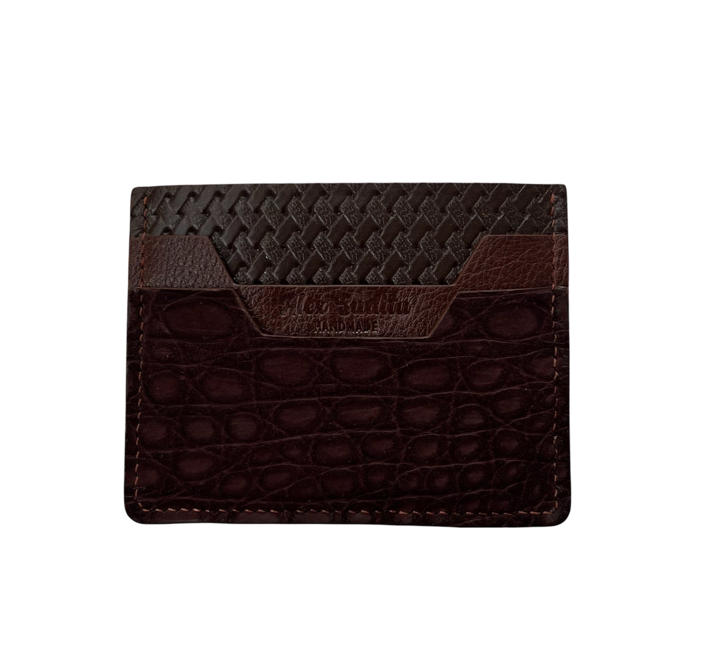 Handmade Nubuck Crocodile & Togo Leather Cardholder