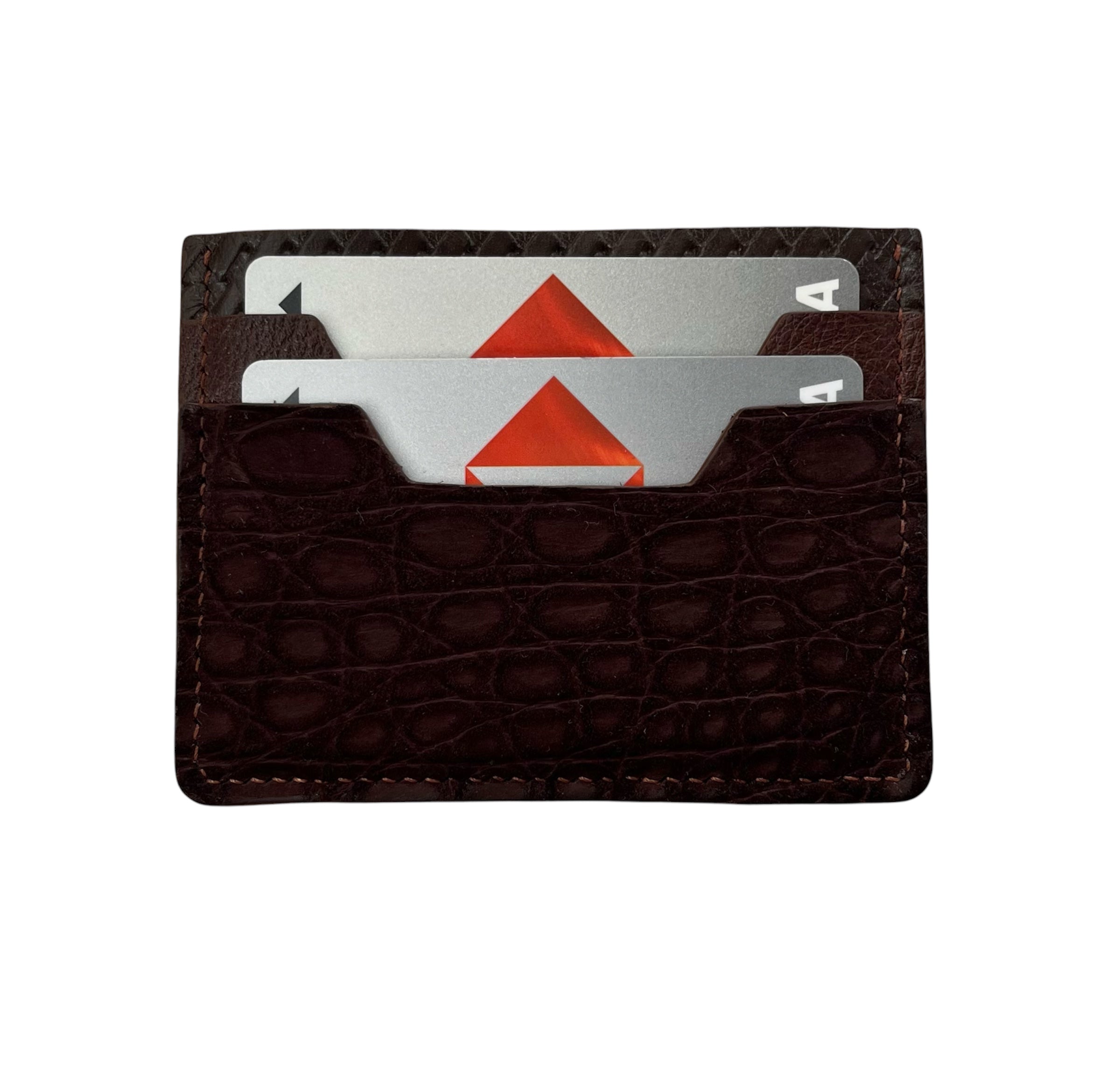 Handmade Nubuck Crocodile & Togo Leather Cardholder