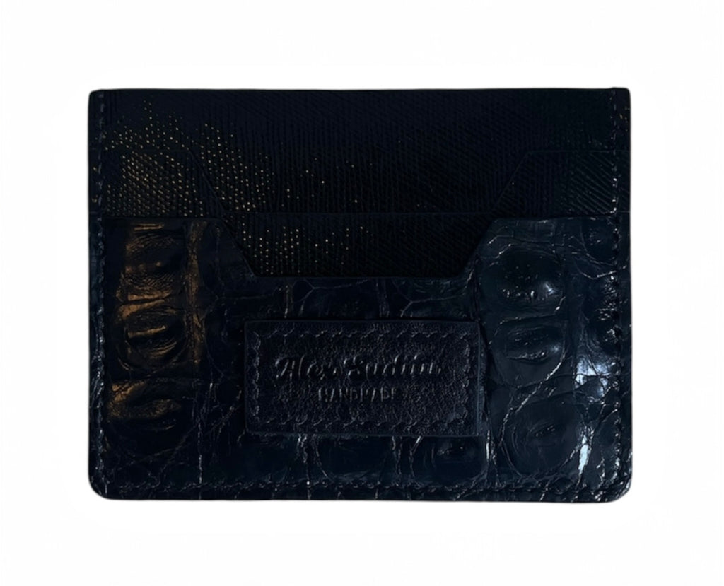 Handmade Crocodile & Kangaroo Leather Cardholder – Luxury Minimalist